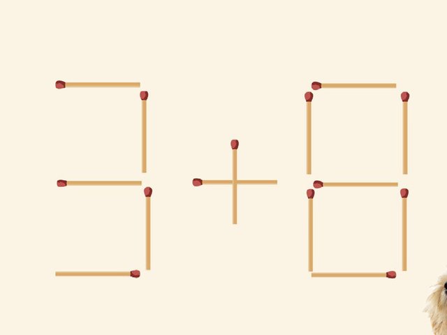 3+8=13: переставьте одну спичку, чтобы равенство стало верным