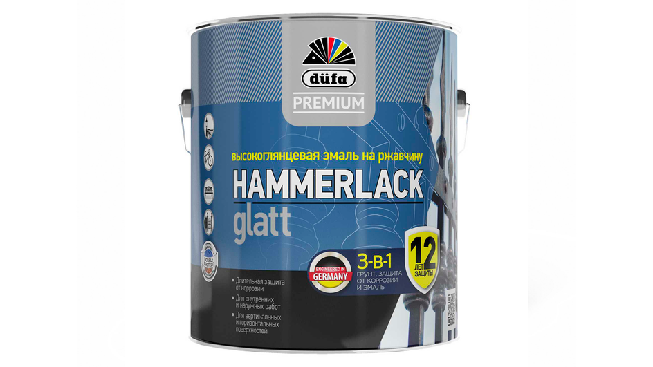 Краска по металлу Dufa Premium Hammerlack 3 в 1 Краска по металлу Dufa Premium Hammerlack 3 в 1