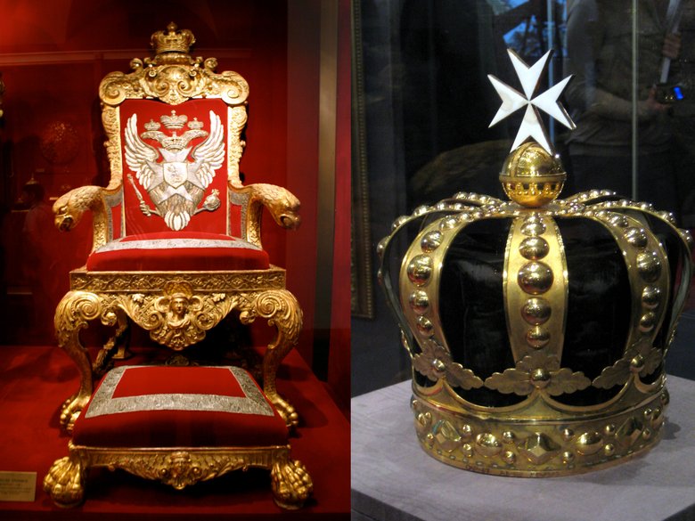Мальтийская корона императора Павла I и его трон