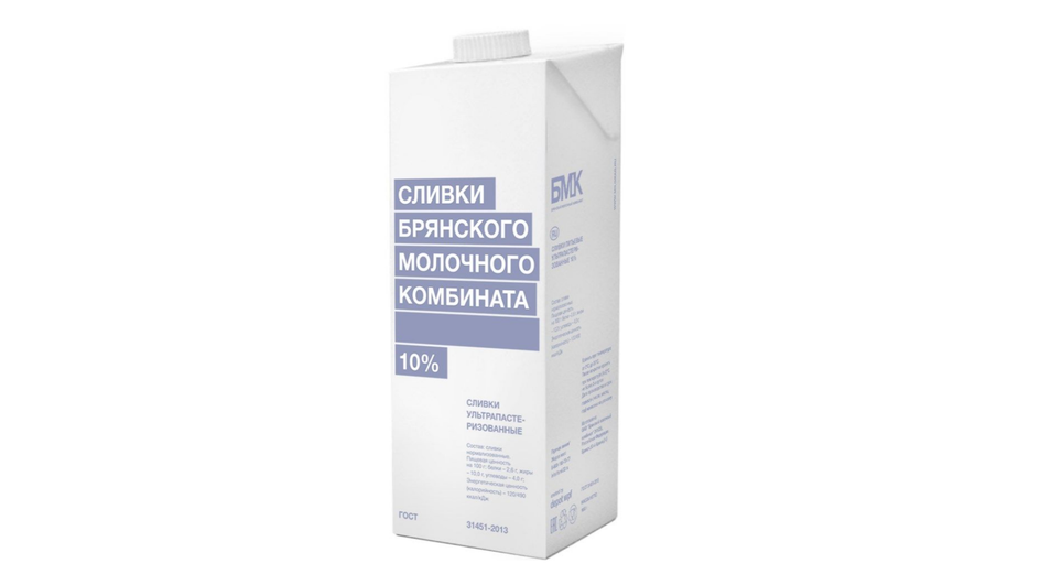 Сливки фирмы «Брянский молочный комбинат» серия ультрапастеризованные 10% Сливки фирмы «Брянский молочный комбинат» серия ультрапастеризованные 10%