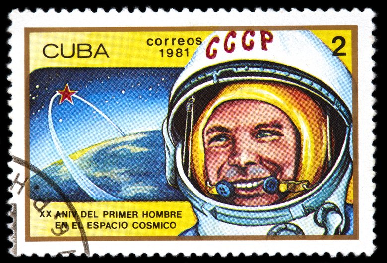 Кубинская марка с Гагариным, примерно 1981 год. Фото: Depositphotos