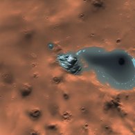 Редакция Hi-Tech Mail.ru попросила нейросеть Stable Diffusion показать, как может выглядеть океан на Марсе
