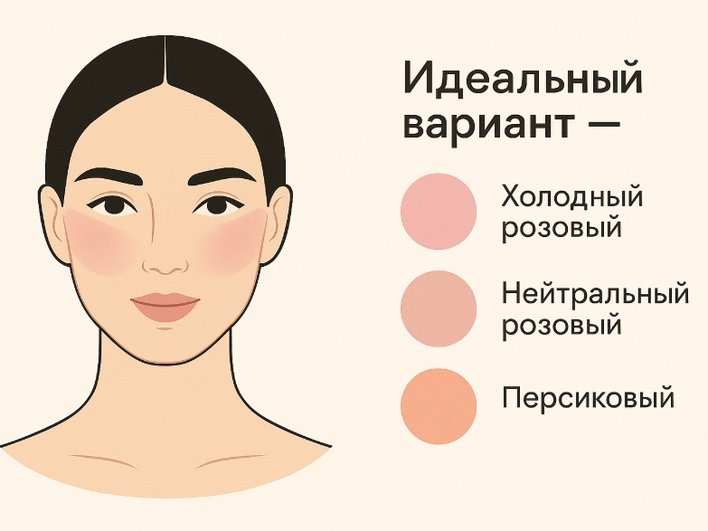 Схема подходящих оттенков румян Схема подходящих оттенков румян