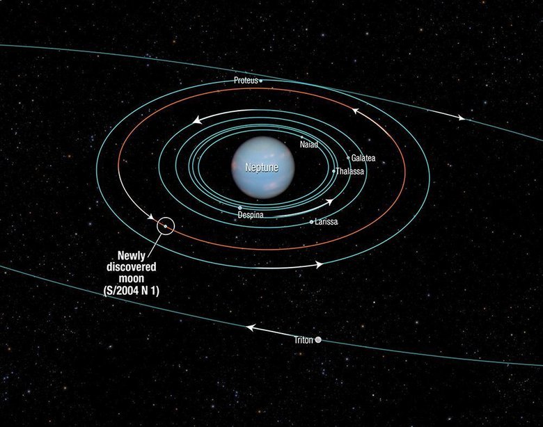 Диаграмма лун Нептуна. Фото: NASA, ESA, AND A. FEILD (STSCI)