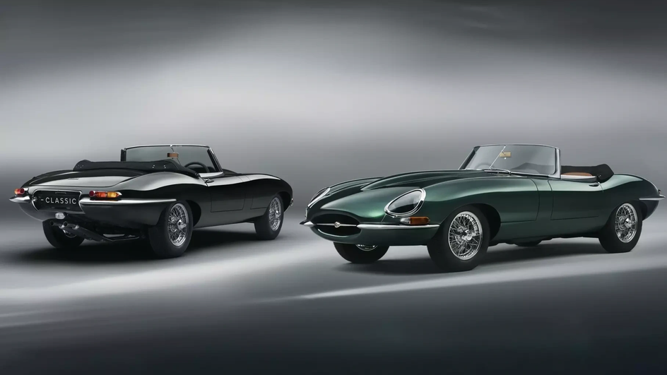 Культовый Jaguar E-Type кабрио в зеленом цвете