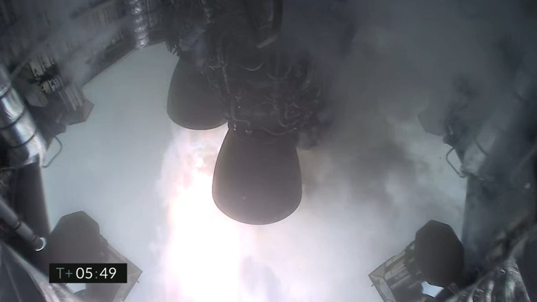 Последний кадр перед взрывом из трансляции посадки Starship.