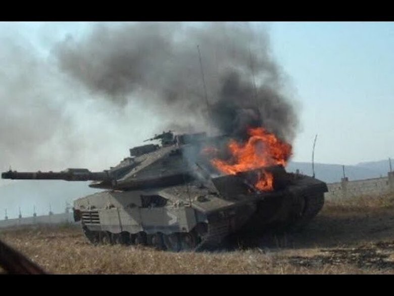 Подбитый танк «Меркава» в Ливане. Фото: YouTube / BEST TECH
