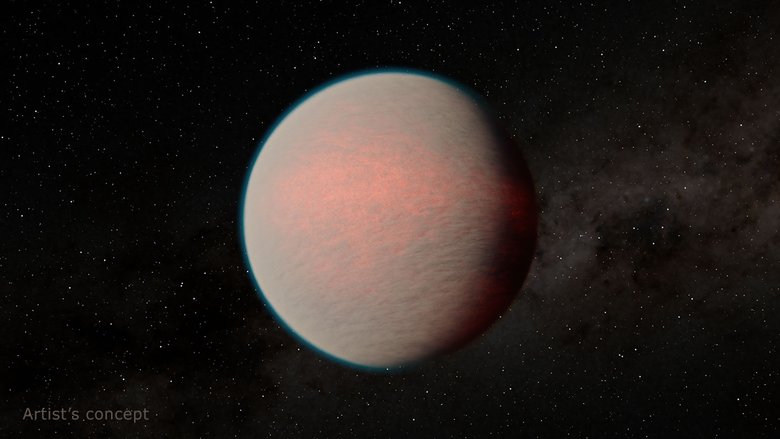 Изображение «мини-нептуна» GJ 1214 b — первой планеты этого класса, атмосферу которого ученые смогли проанализировать. Изображение: NASA