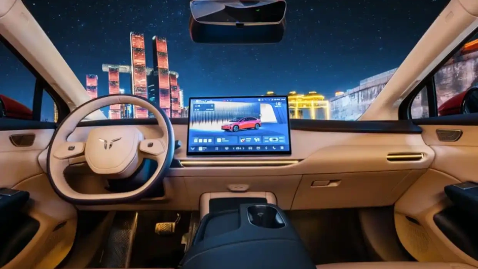 Салон электромобиля Hongqi Tiangong 05 с нейросетевыми технологиями, который показали на автосалоне в Шанхае Салон электромобиля Hongqi Tiangong 05 с нейросетевыми технологиями, который показали на автосалоне в Шанхае