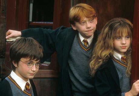 Гарри Поттер, Рон Уизли и Гермиона Грейнджер, кадр из фильма «Гарри Поттер и философский камень»