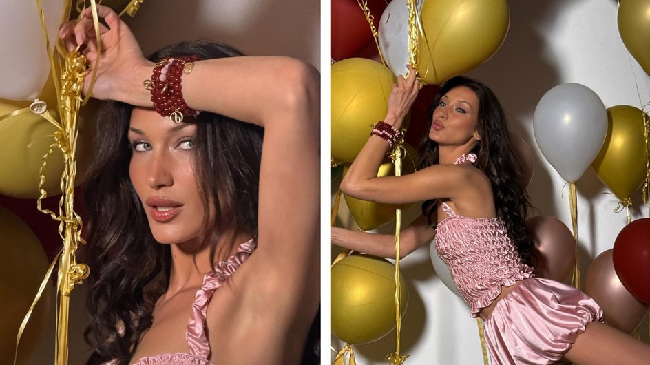 Коллаж фотографий Беллы Хадид, отказавшейся от сахара ради здоровья кожи