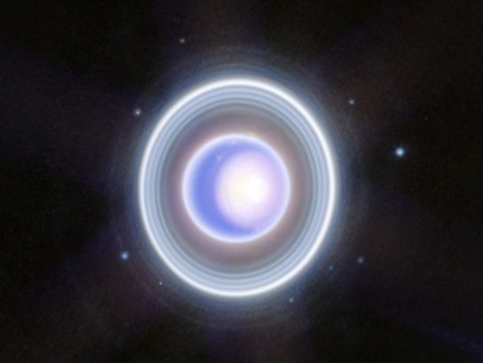 Уран. Снимок сделан космическим телескопом Джеймс Уэбб. Источник: NASA