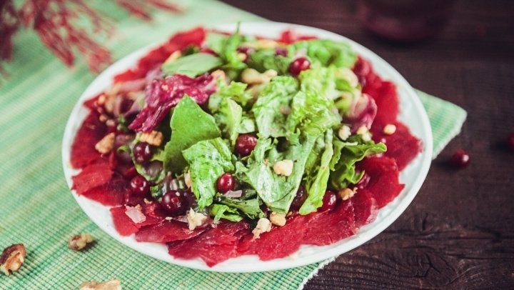 Салат из свеклы и зеленой редьки по-татарски, пошаговый видео рецепт на 86 ккал