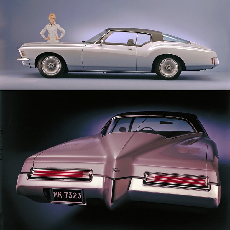 Третье поколение Riviera (1971 модельный год) шокировало автомобильный мир необычным стилистическим решением задней части, напоминавшей лодочный киль