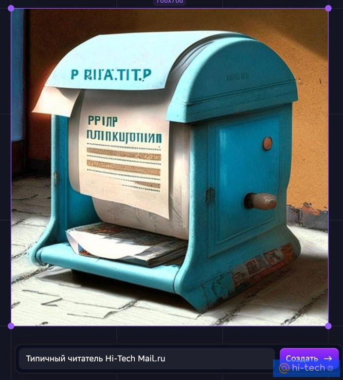 Такую картинку нейросеть Kandinsky 2.1 создала по запросу Hi-Tech Mail.ru