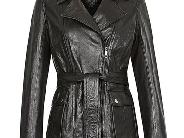 Slide image for gallery: 6178 | Кожаная куртка с поясом, La Reine Blanche, 18 990 р.