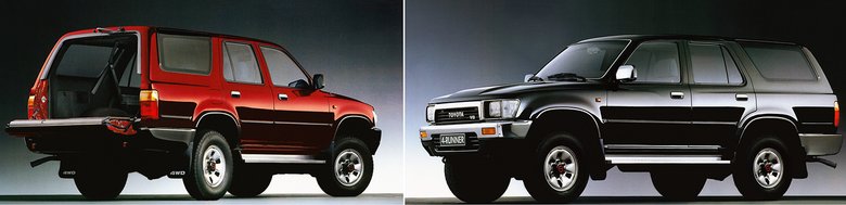 На раме Heavy Duty от Hilux до 1995 года выпускался и внедорожник Toyota 4Runner (в Японии - Hilux Surf). А одна из версий этого автомобиля (на фото) даже официально поставлялась в Европу. Но в третьем поколении 