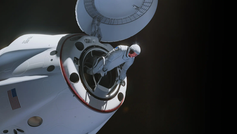 Иллюстрация выхода в открытый космос в рамках миссии Polaris Dawn