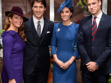 Slide image for gallery: 6653 | Премьер-министр Канады Джастин Трюдо с супругой, Кейт Миддлтон, принц Уильям