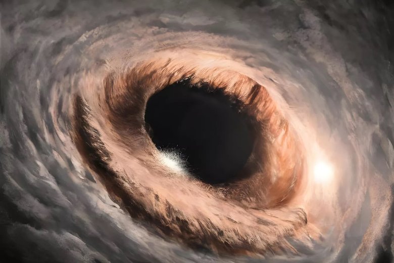 Сверхмассивная черная дыра в представлении художника. Фото: ESA/Hubble & NASA, P. Cote