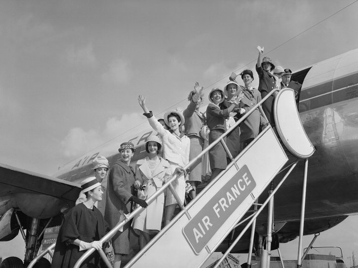 Модели Dior летят в Москву, 1959 году Модели Dior летят в Москву, 1959 году