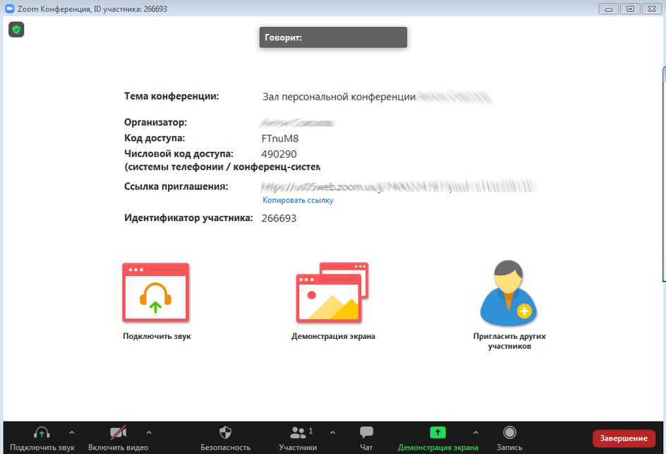 Скриншот Zoom концеренции