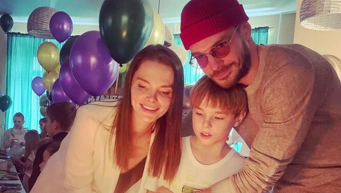 Лиза Боярская и Максим Матвеев с сыном Андреем