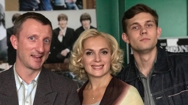 Игнатий Акрачков, Мария Порошина и Андрей Клавдиев на съемках сериала «Золото Лагина»