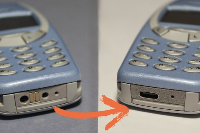 USB-C-порт в телефоне Nokia 3310 USB-C-порт в телефоне Nokia 3310