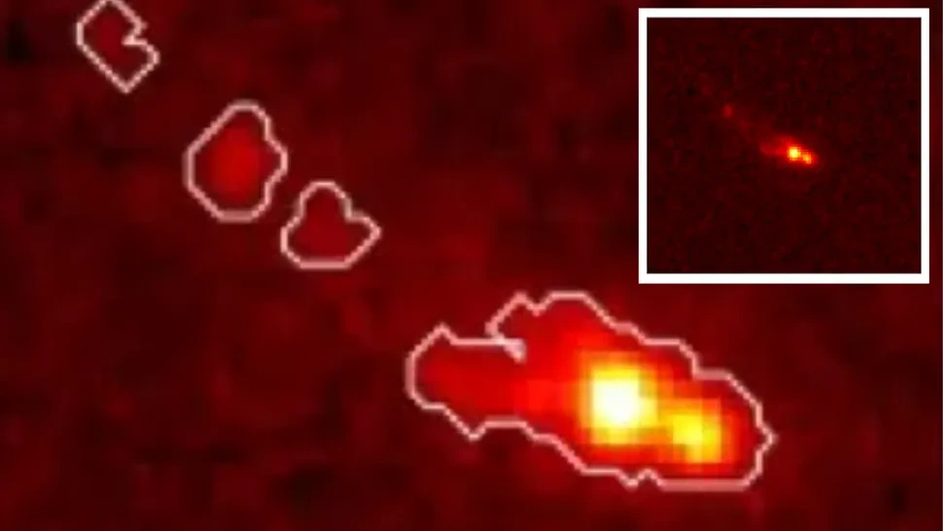 Объект Gz9p3 — результат слияния галактик. У него двойное ядро