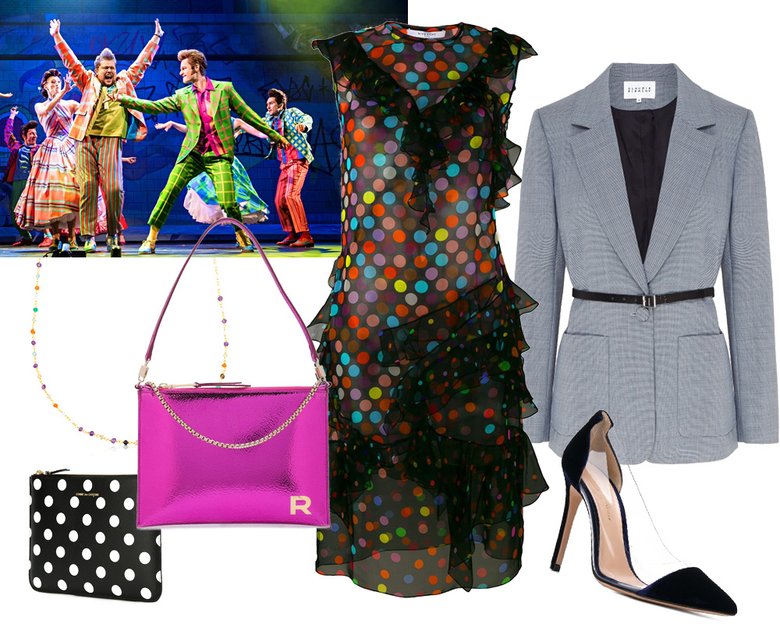 Ожерелье Tous; сумка-клатч Comme des Garçons; сумка Rochas; платье Givenchy; туфли Gianvito Rossi; жакет Claudie Pierlot