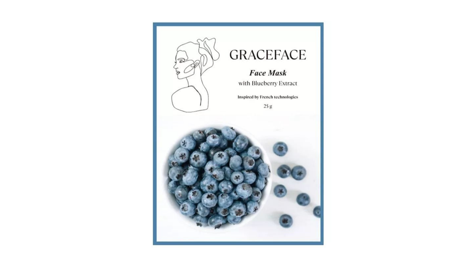 Маска для лица фирмы GRACE FACE серия с экстрактом черники Маска для лица фирмы GRACE FACE серия с экстрактом черники