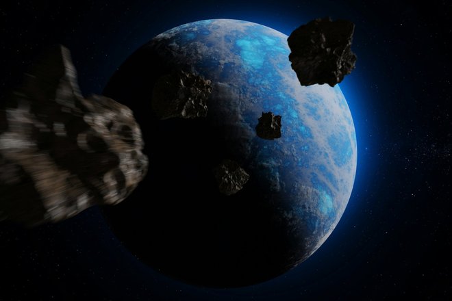 Летящие к планете астероиды Летящие к планете астероиды