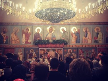 Slide image for gallery: 6013 | Светлана Бондарчук побывала на праздничной службе в церкви