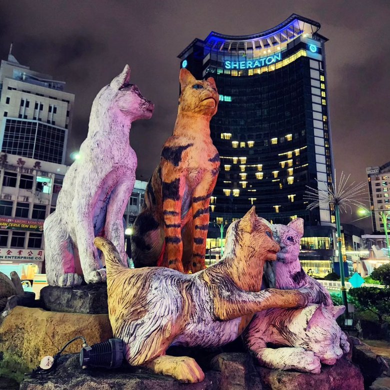 Памятник котам в Кучинге из аккаунта sg80toinfinity