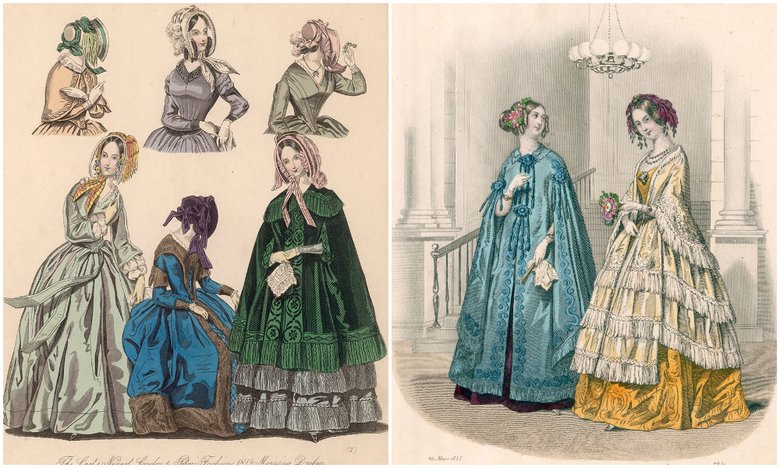 Модные платья середины XIX века. 