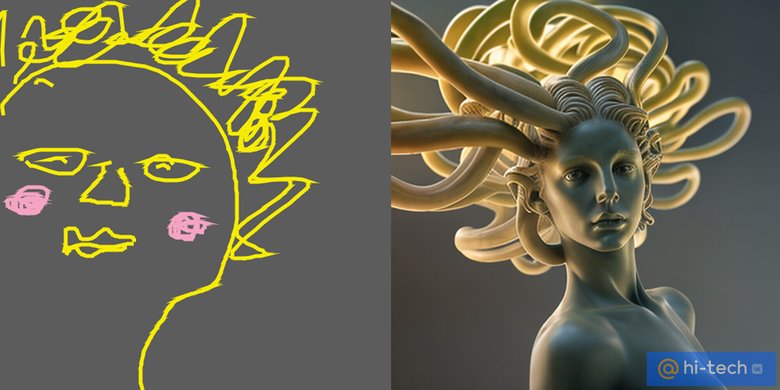 Подсказка для нейросети: &quot;скульптура женщины медузы Горгоны&quot;, стиль &quot;космос&quot;