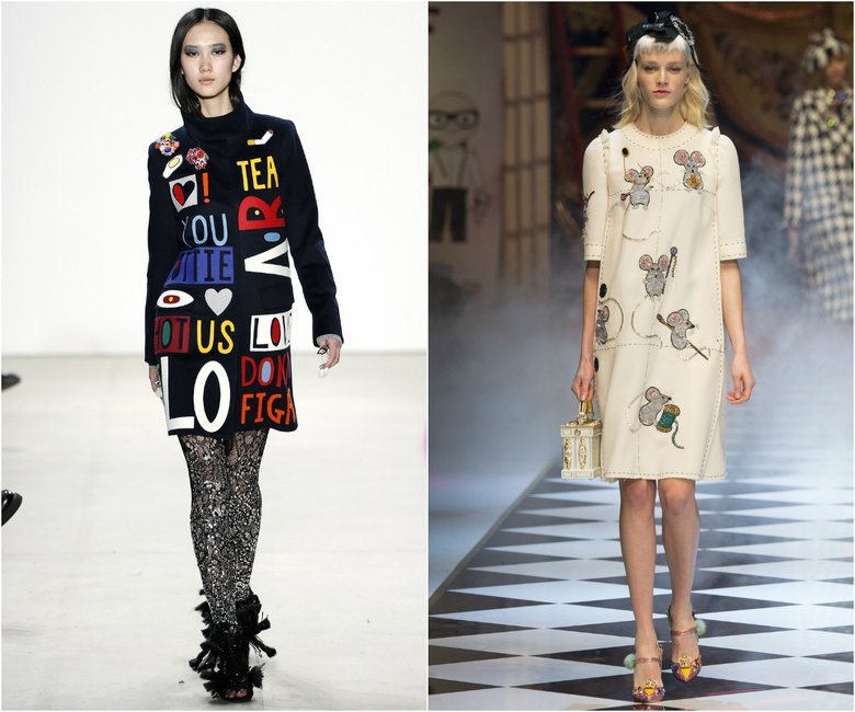 Слева: показ коллекции Libertine (Неделя моды в Нью-Йорке); справа: показ коллекции Dolce&Gabbana (Неделя моды в Милане)