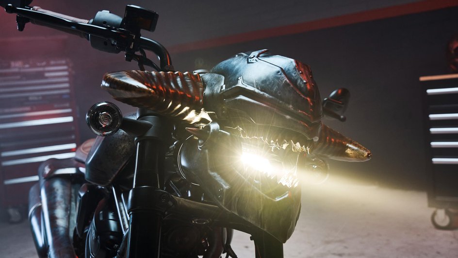 Мотоцикл в стиле DOOM: The Dark Ages