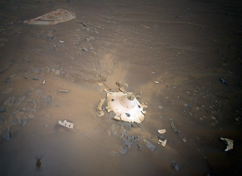 Обломки посадочного модуля на Марсе. Фото: The Conversation