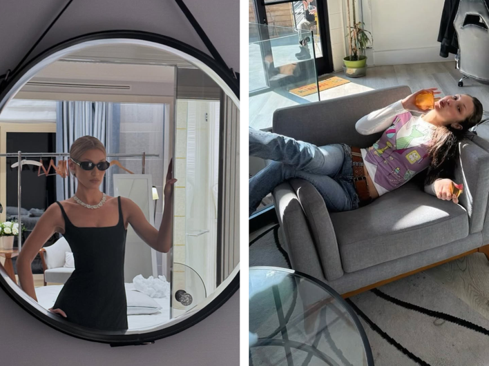 Коллаж фотографий Беллы Хадид в домашнем стиле Коллаж фотографий Беллы Хадид в домашнем стиле