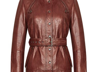 Slide image for gallery: 6178 | Кожаная куртка с поясом, La Reine Blanche, 17 990 р.