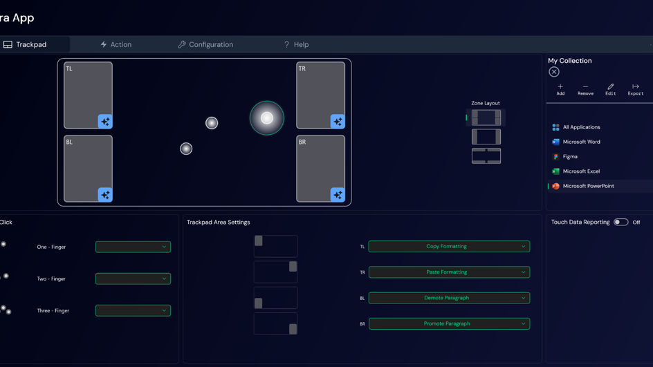 скриншот настроек HyperSpace Trackpad Pro