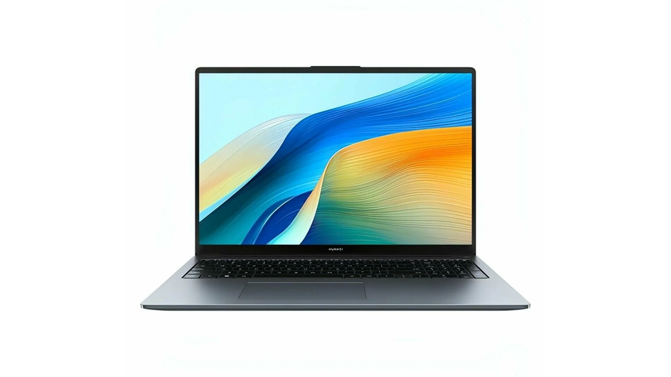 Ноутбук HUAWEI MateBook D 16 с процессором Intel Core i5−12450H на белом фоне Ноутбук HUAWEI MateBook D 16 с процессором Intel Core i5−12450H на белом фоне