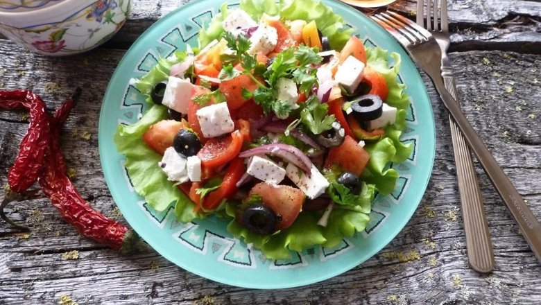 Греческий салат с брынзой рецепт – Греческая кухня: Салаты. «Еда»