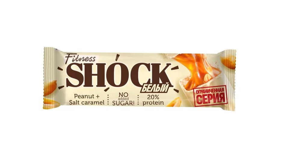 Протеиновый батончик фирмы FitnesShock вкус Соленый арахис Протеиновый батончик фирмы FitnesShock вкус Соленый арахис