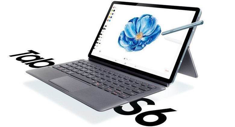 Tab S6 с фирменным стилусом S Pen и чехлом-клавиатурой