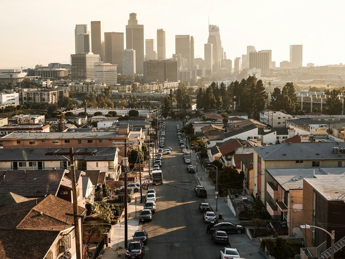 Лос-Анджелес вид на город сверху