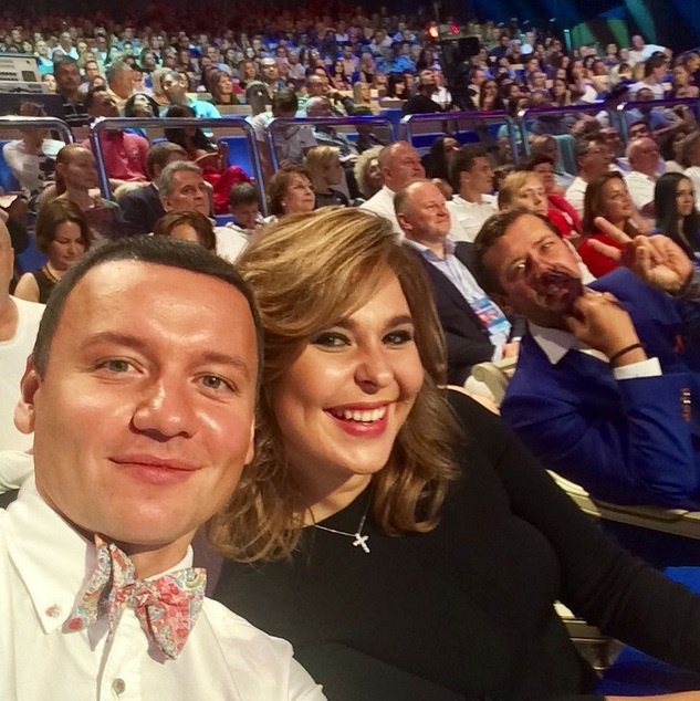 Пелагея и актер Александр Олешко на фестивале «Голосящий КиВиН-2015»
