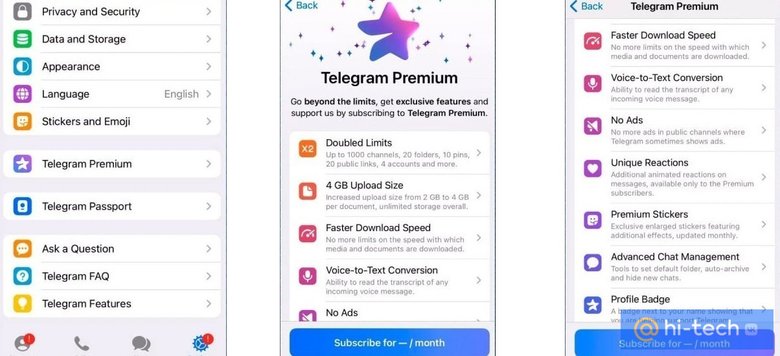 Telegram станет платным. Что дает подписка (и сколько стоит) - Hi-Tech  Mail.ru